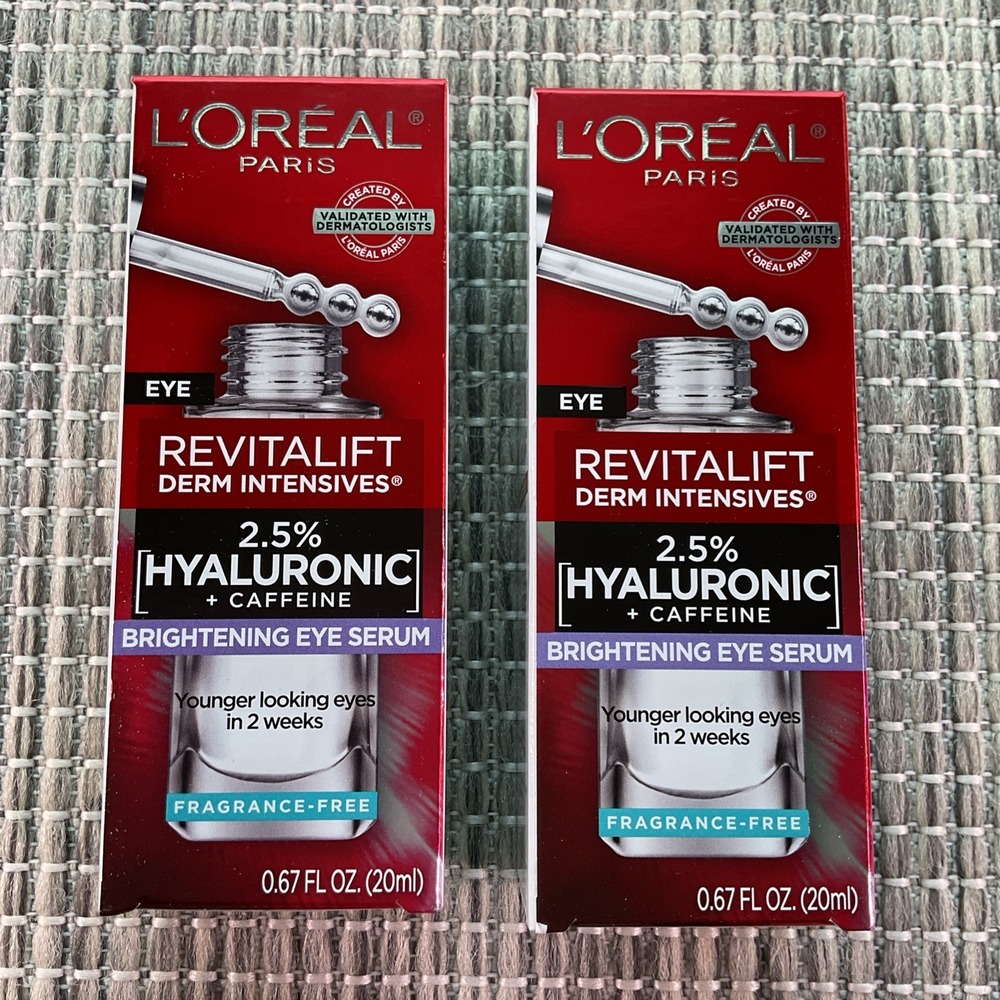 2 pack L'Oréal Revitalift Derm Intensives Brightening Eye Serum 0.67oz